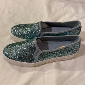 Keds womens 7.5 green sparkle shoes